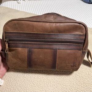 STS Ranchwear Brown Leather Men's Toiletry Dopp Kit